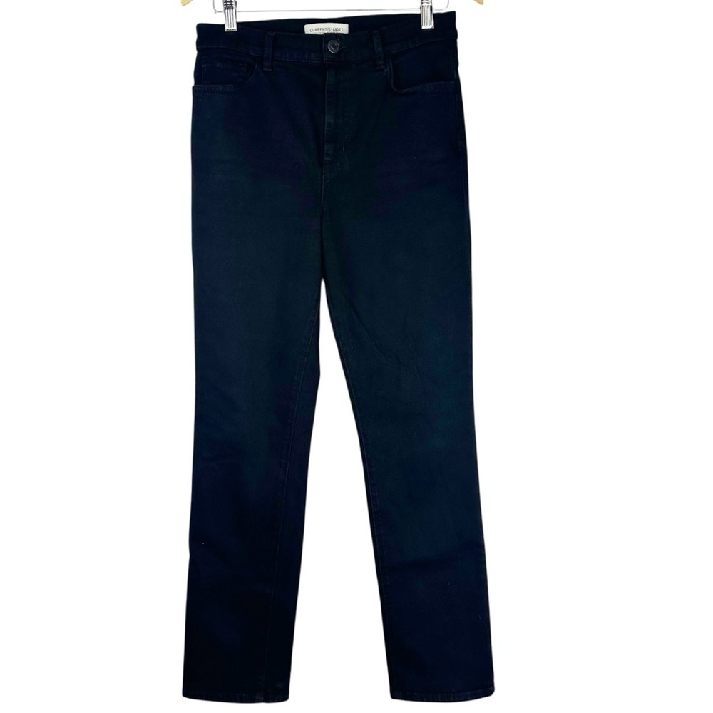 CURRENT/ELLIOTT Women's Black Denim Lightweight Straight Leg High Rise Jeans 28